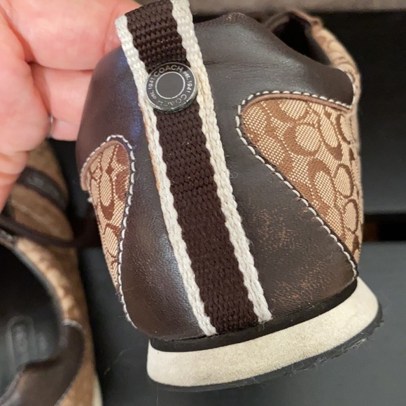 COACH Brown "Kelsie" Signature C Logo Sneakers Size 6.5 - Picture 12 of 13